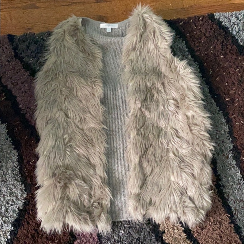 Faux fur cardigan